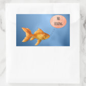 Sticker Rectangulaire Pas de poisson d'or de pêche (Sac)