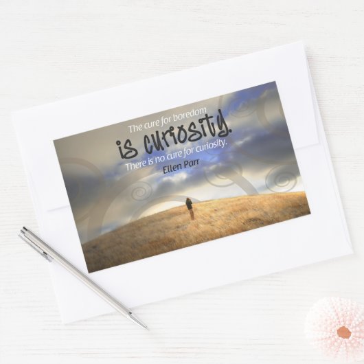 Sticker Rectangulaire "Pas de remède à la curiosité" (Enveloppe)