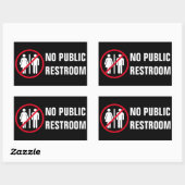 Sticker Rectangulaire Pas de salle de bain publique (Feuille)