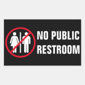 Sticker Rectangulaire Pas de salle de bain publique (Devant)