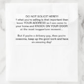 Sticker Rectangulaire pas de sollicitation (Sac)