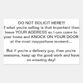 Sticker Rectangulaire pas de sollicitation (Devant)