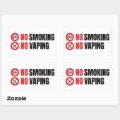 Sticker Rectangulaire Pas de tabagisme Pas de Vapin (Feuille)