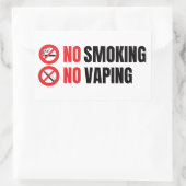 Sticker Rectangulaire Pas de tabagisme Pas de Vapin (Sac)