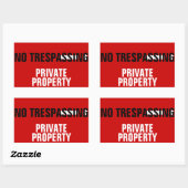 Sticker Rectangulaire Pas de vignettes de propriété privée (Feuille)