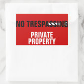 Sticker Rectangulaire Pas de vignettes de propriété privée (Sac)