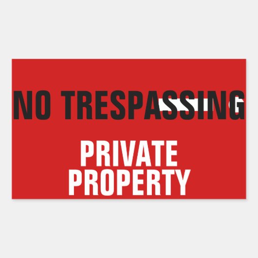 Sticker Rectangulaire Pas de vignettes de propriété privée (Devant)