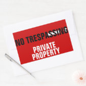 Sticker Rectangulaire Pas de vignettes de propriété privée (Enveloppe)