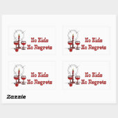 Sticker Rectangulaire Pas d'enfants Pas de regret (Feuille)