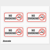 Sticker Rectangulaire Pas d'étiquette anti-tabac (Feuille)