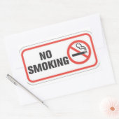 Sticker Rectangulaire Pas d'étiquette anti-tabac (Enveloppe)