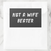 Sticker Rectangulaire Pas un batteur de femmes (Sac)