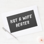 Sticker Rectangulaire Pas un batteur de femmes (Enveloppe)