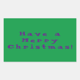 Sticker Rectangulaire Passez un Joyeux Noël ! Violet sur arrière - plan