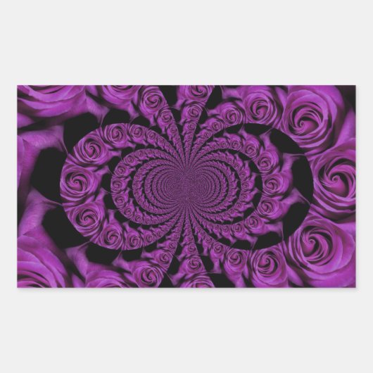 Sticker Rectangulaire Passion violette : Royal Romance Roses (Devant)