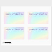 Sticker Rectangulaire Pastel Arc-en-ciel esthétique Anniversaire Party N (Feuille)