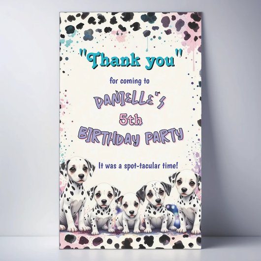 Sticker Rectangulaire Pastel Dalmatian Spot-tacular Thank You