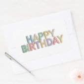 Sticker Rectangulaire  Pastel Felt Letters Happy Birthday (Enveloppe)