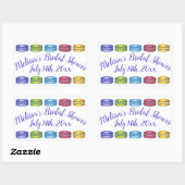 Sticker Rectangulaire Pastel French Macaron Cookies Fête des mariées Par (Feuille)