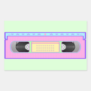 Sticker Rectangulaire Pastel kawaii VHS vaporwave pixel art