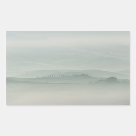 Sticker Rectangulaire Pastel matin dans la brouillard toscane (Devant)