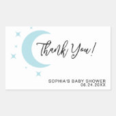 Sticker Rectangulaire Pastel Moon Stars Baby shower Merci (Devant)