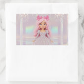Sticker Rectangulaire Pastel Princess Mariée en Manches Puff & Parties s (Sac)