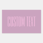 Sticker Rectangulaire Pastel Violet & Rose Clair | Texte Moderne Éditabl (Devant)
