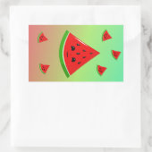 Sticker Rectangulaire pastèque et bébés heureux (Sac)