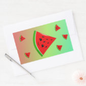 Sticker Rectangulaire pastèque et bébés heureux (Enveloppe)