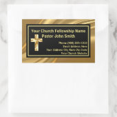 Sticker Rectangulaire Pasteur Eglise Elegant Or Et Noir (Sac)