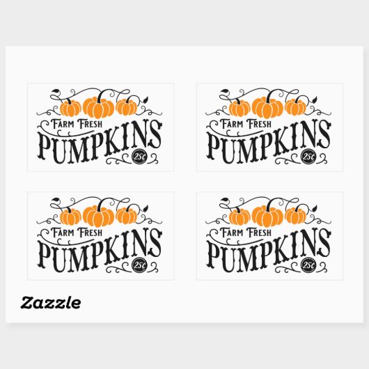 Sticker Rectangulaire Patch Citrouille agricole (Feuille)