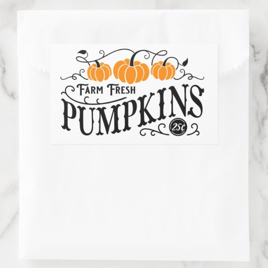 Sticker Rectangulaire Patch Citrouille agricole (Sac)