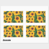 Sticker Rectangulaire Patch of Yellow Sunflowers Peinture sur autocollan (Feuille)