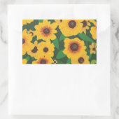 Sticker Rectangulaire Patch of Yellow Sunflowers Peinture sur autocollan (Sac)