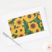 Sticker Rectangulaire Patch of Yellow Sunflowers Peinture sur autocollan (Enveloppe)