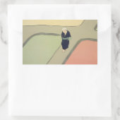 Sticker Rectangulaire Path through fields Kamisaka Sekka japan painting (Sac)