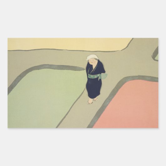 Sticker Rectangulaire Path through fields Kamisaka Sekka japan painting (Devant)