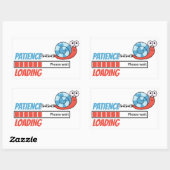 Sticker Rectangulaire Patience Chargement Funny Snail cadeau personnalis (Feuille)