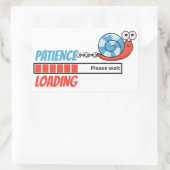 Sticker Rectangulaire Patience Chargement Funny Snail cadeau personnalis (Sac)