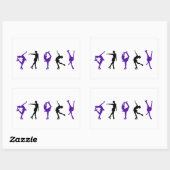 Sticker Rectangulaire Patinage artistique - violet et noir (Feuille)