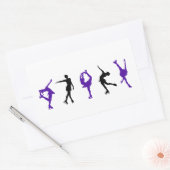 Sticker Rectangulaire Patinage artistique - violet et noir (Enveloppe)