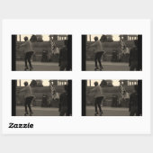 Sticker Rectangulaire Patins unis super photo été (Feuille)