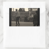 Sticker Rectangulaire Patins unis super photo été (Sac)