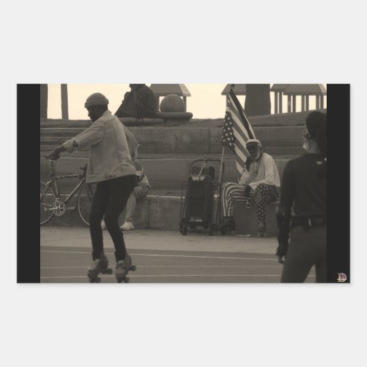 Sticker Rectangulaire Patins unis super photo été (Devant)