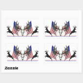 Sticker Rectangulaire Patriotic Whitetail (Feuille)