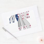 Sticker Rectangulaire Patriotisme effarant : I Love USA Perspective Art (Enveloppe)