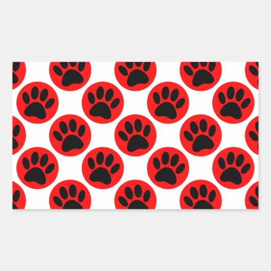 Sticker Rectangulaire Patrouilles De Chien Noir En Pois Rouge (Devant)