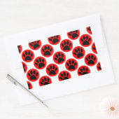 Sticker Rectangulaire Patrouilles De Chien Noir En Pois Rouge (Enveloppe)