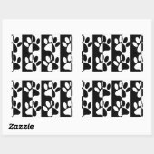 Sticker Rectangulaire Patrouilles Et Rayures De Chien Noir Et Blanc (Feuille)